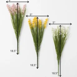 Stems & Bouquets-Kirkland's Home Blooming Floral Grass Bundles, Set Of 3 Pink/White/Yellow/Green