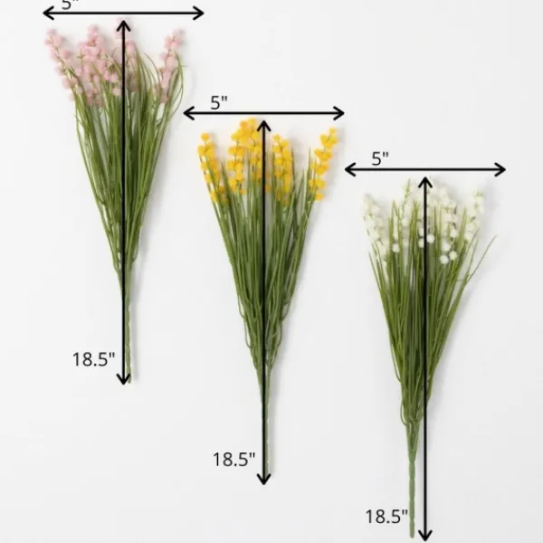 Stems & Bouquets-Kirkland's Home Blooming Floral Grass Bundles, Set Of 3 Pink/White/Yellow/Green
