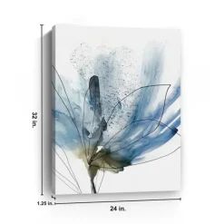 Canvas Art-Kirkland's Home Blooming Flower I Medium Canvas Art Print Blue