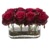 Arrangements & Greenery-Kirkland's Home Blooming Roses Arrangement In Glass Vase Red