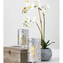 Arrangements & Greenery-Kirkland's Home Blooming White Orchid Potted Floral Arrangement Green/White/Yellow