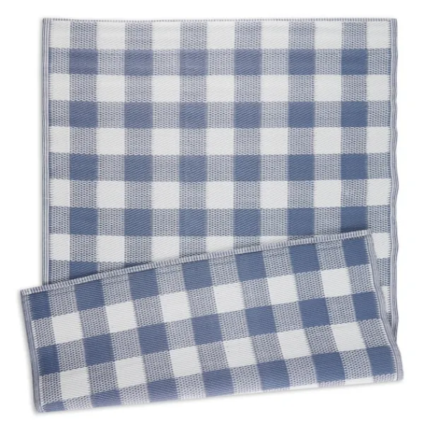 Outdoor Rugs-Kirkland's Home Blue & White Buffalo Check Outdoor Area Rug, 4X6 Blue/White