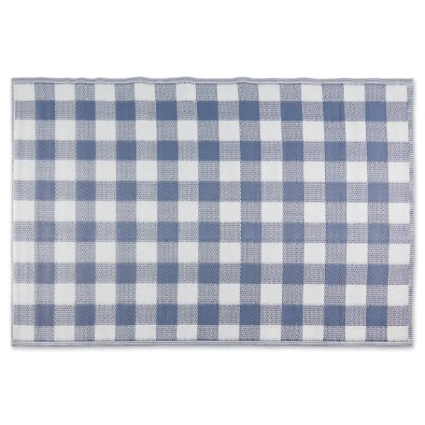 Outdoor Rugs-Kirkland's Home Blue & White Buffalo Check Outdoor Area Rug, 4X6 Blue/White