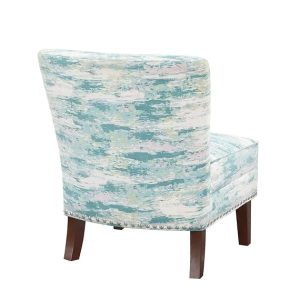 Accent Chairs-Kirkland's Home Blue Abstract Armless Accent Chair Blue/White