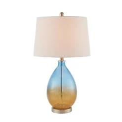 Table Lamps-Kirkland's Home Blue And Amber Glass Table Lamps, Set Of 2 White