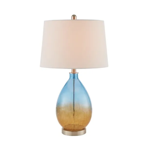 Table Lamps-Kirkland's Home Blue And Amber Glass Table Lamps, Set Of 2 White