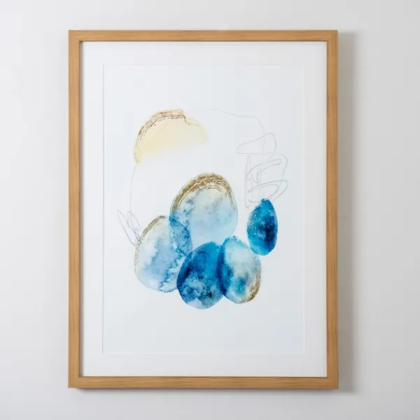 Framed Art-Kirkland's Home Blue And Gold Abstracts Ii Framed Art Print Blue/Gold/White