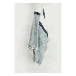 Blankets & Throws-Kirkland's Home Blue And Ivory Colorblock Throw Blue/Ivory