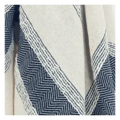 Blankets & Throws-Kirkland's Home Blue And Natural Colorblock Chevron Throw Blue/Tan