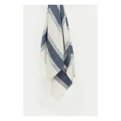 Blankets & Throws-Kirkland's Home Blue And Natural Colorblock Chevron Throw Blue/Tan