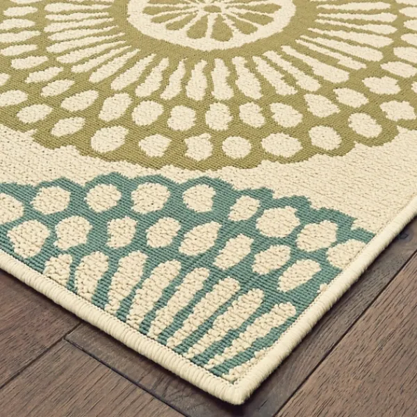 Outdoor Rugs-Kirkland's Home Blue And Orange Circles Outdoor Area Rug, 6X9 Orange/Blue