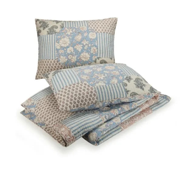 Quilts-Kirkland's Home Blue And Rose Patchwork Full/Queen 3-Pc. Quilt Set Blue/Pink