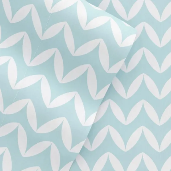 Bed Sheets-Kirkland's Home Blue And White Chevron 3-Pc. Twin Sheet Set Blue/White