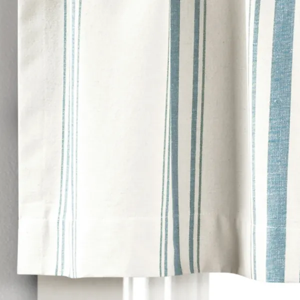 Curtains & Drapes-Kirkland's Home Blue And White Farmhouse Stripe Valance White/Blue