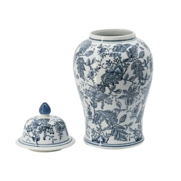 Decorative Bowls & Jars-Kirkland's Home Blue And White Floral Ginger Jar White/Blue