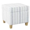 Benches & Ottomans-Kirkland's Home Blue And White Hometown Striped Storage Ottoman Blue/White