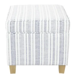 Benches & Ottomans-Kirkland's Home Blue And White Hometown Striped Storage Ottoman Blue/White