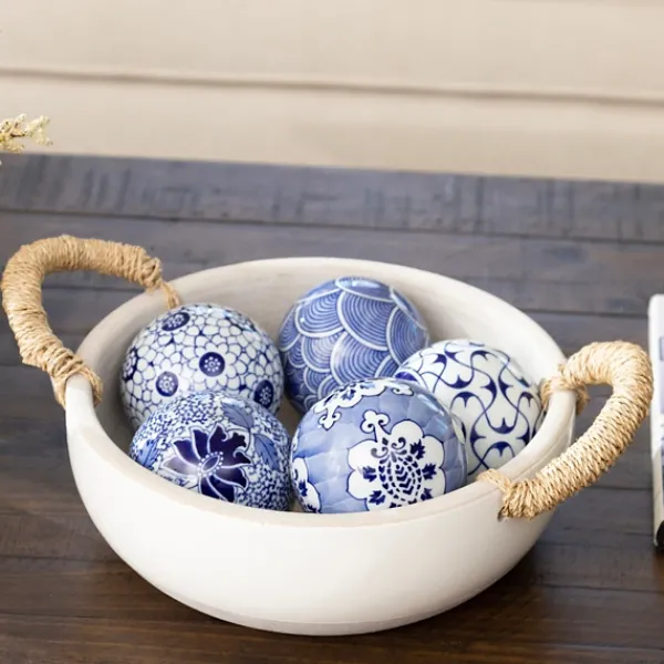 Bowl Filler-Kirkland's Home Blue And White Porcelain Orbs, Set Of 5