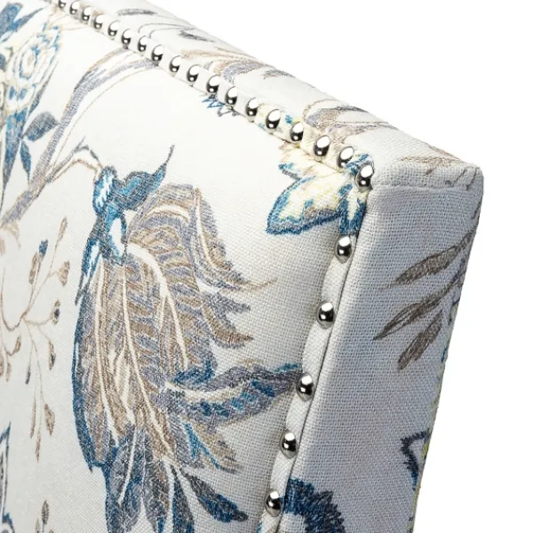 Accent Chairs-Kirkland's Home Blue And Yellow Floral Upholstered Accent Chair Blue/Yellow