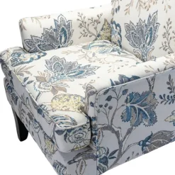 Accent Chairs-Kirkland's Home Blue And Yellow Floral Upholstered Accent Chair Blue/Yellow