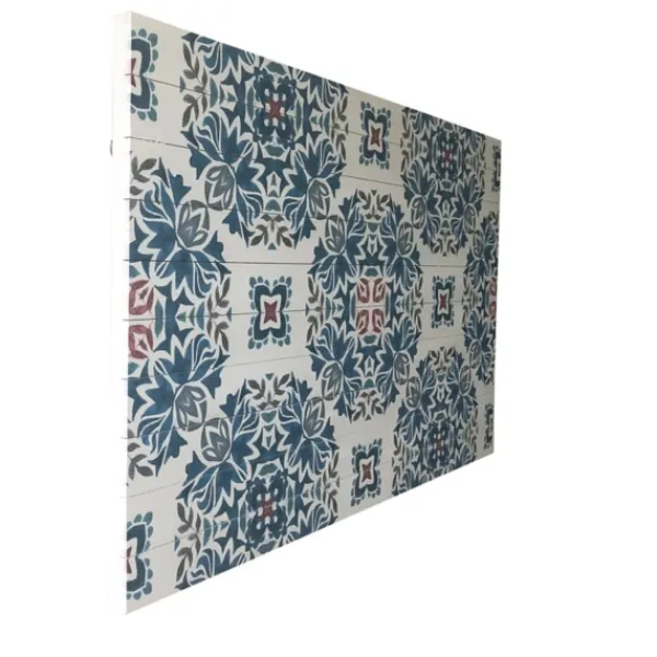 Wall Plaques-Kirkland's Home Blue Azulejo Wood Wall Plaque Blue/White