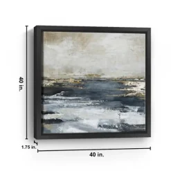 Canvas Art-Kirkland's Home Blue Bay Framed Canvas Art Print, 42X42 In. Blue/Gray