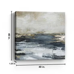 Canvas Art-Kirkland's Home Blue Bay Giclee Canvas Art Print, 40X40 In. Blue/Gray/Gold