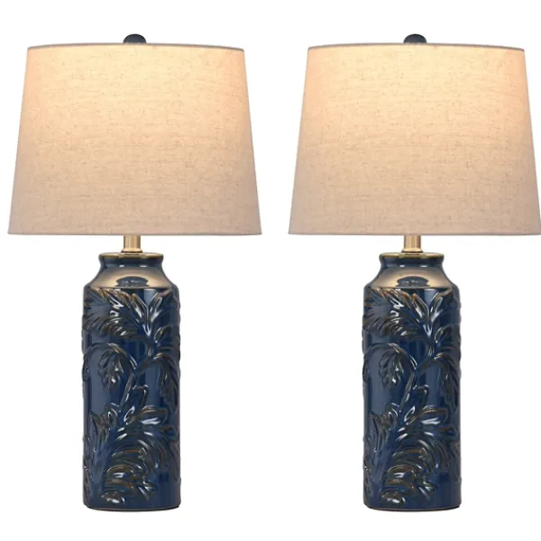 Table Lamps-Kirkland's Home Blue Bo Ical Mayfield Table Lamps, Set Of 2 Tan