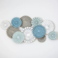 Wall Plaques-Kirkland's Home Blue Bohemian Metal Plate Wall Plaque Blue/Gray