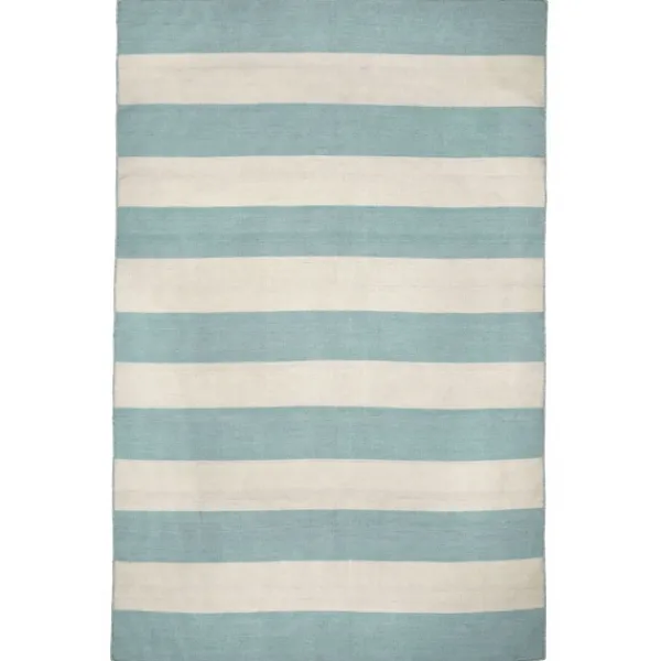 Outdoor Rugs-Kirkland's Home Blue Cabana Stripe Indoor/Outdoor Area Rug, 3X5 Blue/Ivory