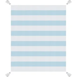 Blankets & Throws-Kirkland's Home Blue Cabana Stripe Tassel Throw Blue/White