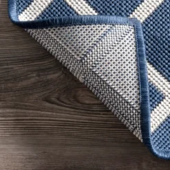 Outdoor Rugs-Kirkland's Home Blue Cassie Global Outdoor Area Rug, 5X8 Blue/White
