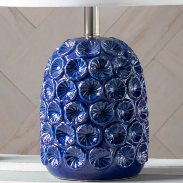 Table Lamps-Kirkland's Home Blue Ceramic Coastal Table Lamp White
