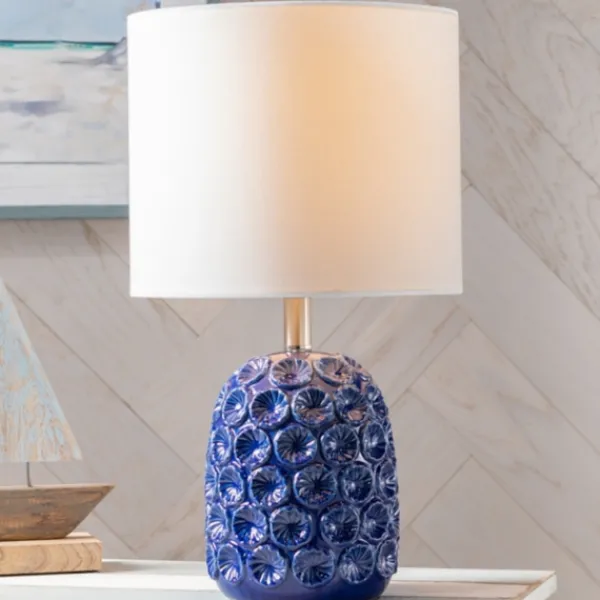 Table Lamps-Kirkland's Home Blue Ceramic Coastal Table Lamp White
