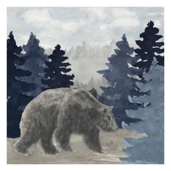 Canvas Art-Kirkland's Home Blue Cliff Mountains Bear I Canvas Art Print Blue/Gray/White