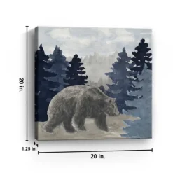 Canvas Art-Kirkland's Home Blue Cliff Mountains Bear I Canvas Art Print Blue/Gray/White