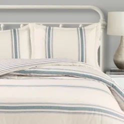 Comforters-Kirkland's Home Blue Farmhouse 3-Pc. Full/Queen Comforter Set Blue/Ivory