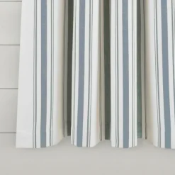 Curtains & Drapes-Kirkland's Home Blue Farmhouse Stripe Curtain Panels, Set Of 2 White/Blue