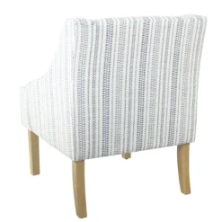 Accent Chairs-Kirkland's Home Blue Farmhouse Stripe Swoop Accent Chair White/Blue