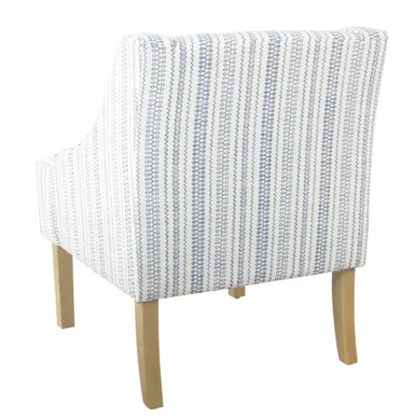 Accent Chairs-Kirkland's Home Blue Farmhouse Stripe Swoop Accent Chair White/Blue