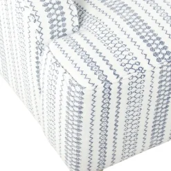 Accent Chairs-Kirkland's Home Blue Farmhouse Stripe Swoop Accent Chair White/Blue