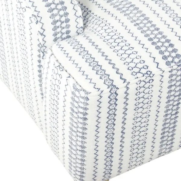 Accent Chairs-Kirkland's Home Blue Farmhouse Stripe Swoop Accent Chair White/Blue