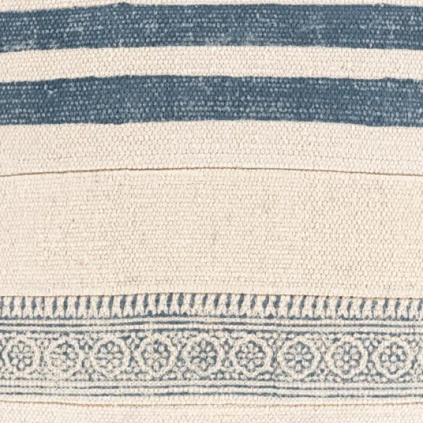 Pillows-Kirkland's Home Blue Feather Fill Pillow Blue/Ivory