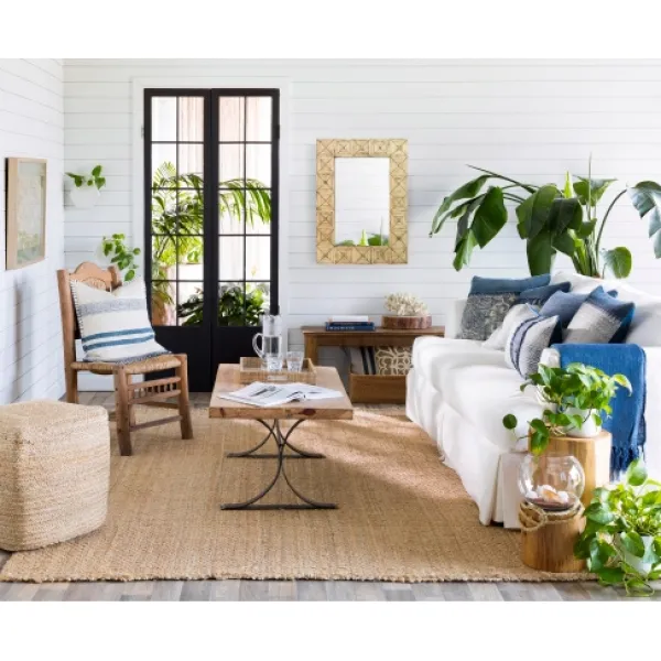 Pillows-Kirkland's Home Blue Feather Fill Pillow Blue/Ivory