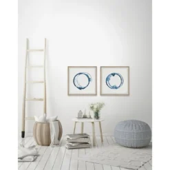 Framed Art-Kirkland's Home Blue Flash Framed Art Prints, Set Of 2 Blue/White