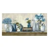 Canvas Art-Kirkland's Home Blue Floral Desk Giclee Canvas Print, 40X20 In. Blue/White/Gray