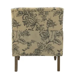Accent Chairs-Kirkland's Home Blue Floral Nailhead Trim Upholstered Accent Chair Blue/Ivory
