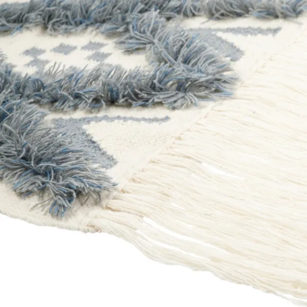 Wall Plaques-Kirkland's Home Blue Fringe Macrame Tassel Wall Hanging Blue/Ivory