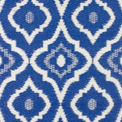 Outdoor Rugs-Kirkland's Home Blue Geometric Floral Outdoor Area Rug, 4X6 Blue/White