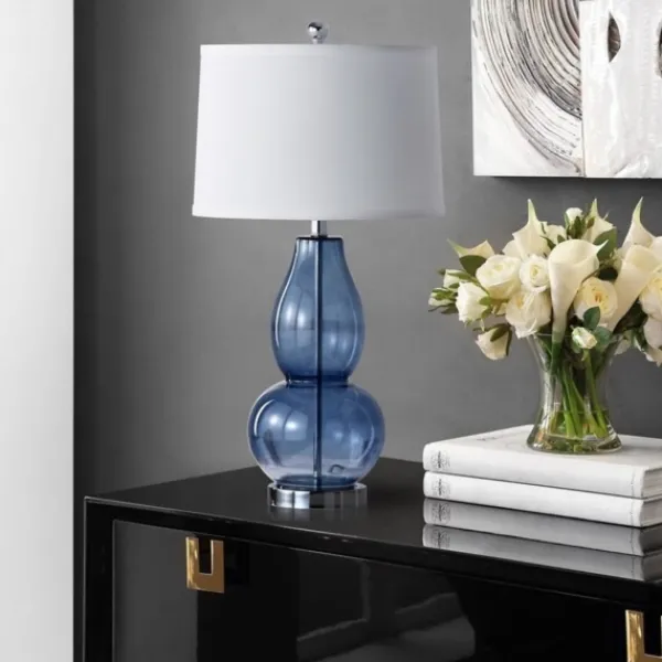 Table Lamps-Kirkland's Home Blue Glass Hourglass Table Lamps, Set Of 2 White